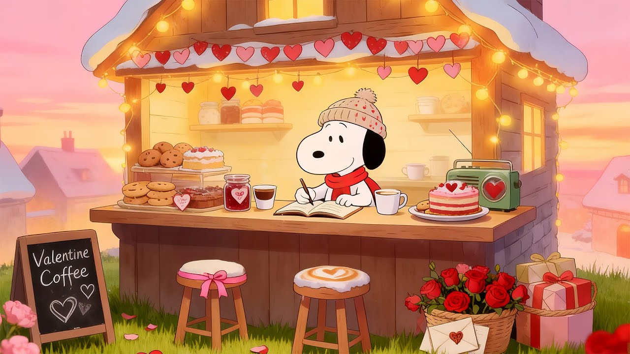 🌸 Snoopy’s Spring Café ☕️ A Cozy Morning Ambience for Studying, Relaxing & Focus