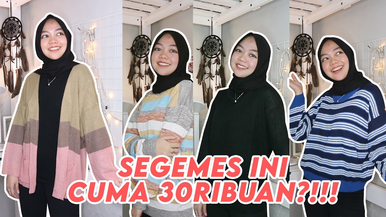  BAJU  RAJUT  MURAH  MERIAH DI  SHOPEE  HAUL BAJU  RAJUT  