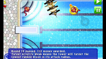 BTD4 Level 1-20 Walkthrough on Pool Party