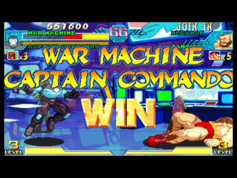 Marvel vs Capcom 1 ( Arcade ) - Captain Commando / War Machine Playthrough ( July 4, 2017 )
