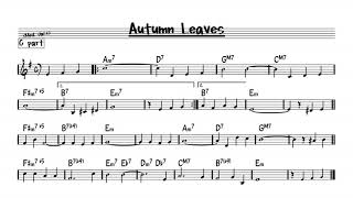 Autumn Leaves E minor version - Play along - C version Resimi