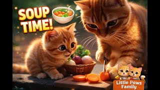 Morning Hug To Forest Soup Mother Cat & Baby Cat Motion Story Little Paws Family 3D Animation