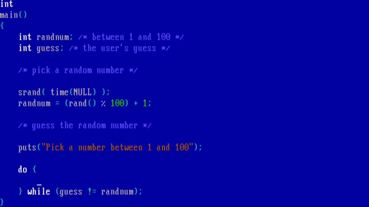 Guess the number game in C #DOScember - YouTube