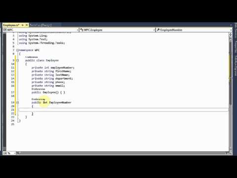 Create Employee Class for VS 2013 Project