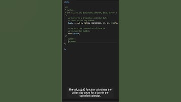 PHP | calendar | cal_to_jd #shorts #youtubeshorts #shortsvideo #short #shortfeed #php