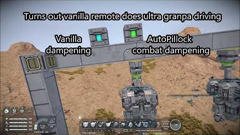 Space Engineers: dampening, scripted vs vanilla comparison.