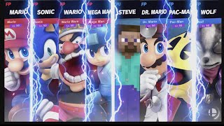 Super Smash Bros Ultimate Amiibo Fights – Steve & Co #48 Team Mario vs Team Steve