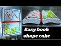 book cake / how to make 3d book shape cake /  tasty open book cake with arabic writing tutorial