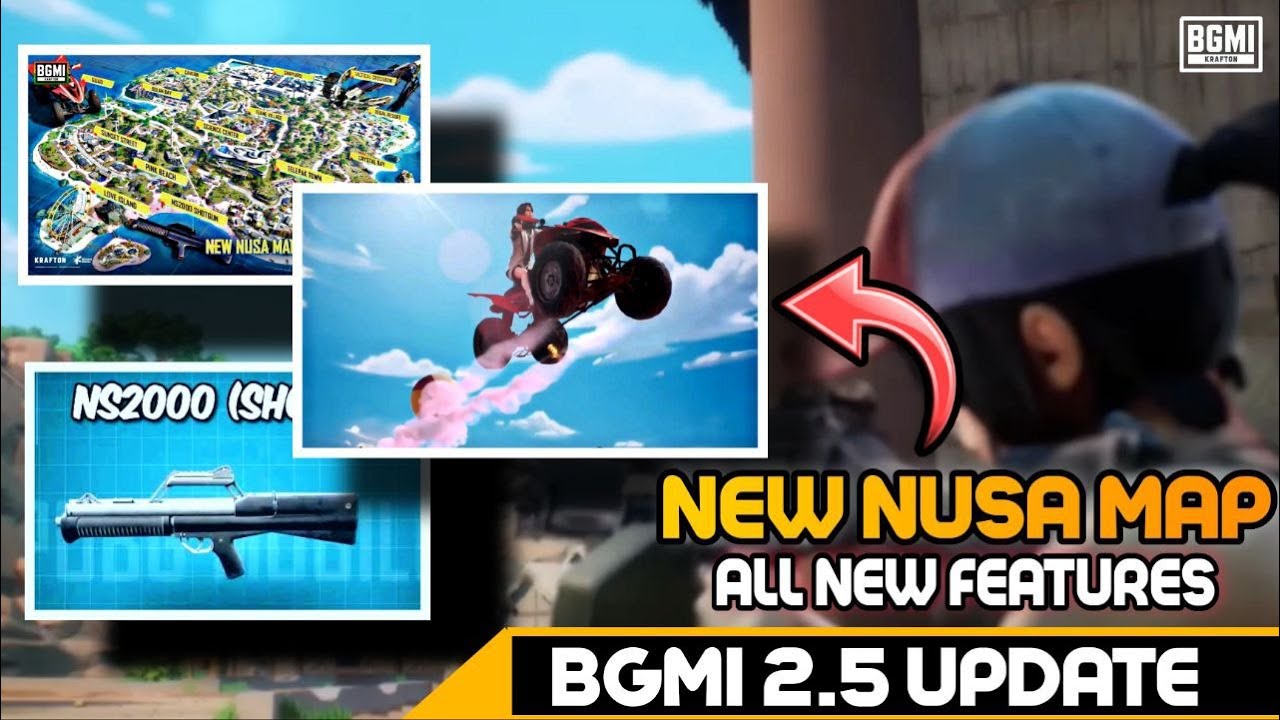 BGMI 2.5 Update is Here🔥New Nusa Map All New Features🔥New Sniper+Shotgun Weapon Combo😱😱 #bgmi