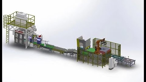 25KG Sugar Kraft Paper Bag / Woven Bag Packaging Machine and Palletizing Line