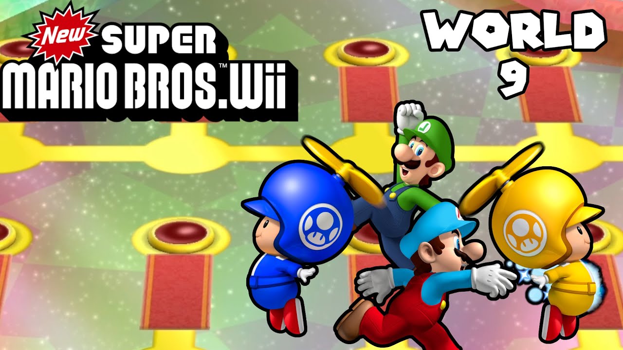 New Super Mario Bros. Wii (2009) - 4 Players 100% All Star Coins, No Death,  99 Lives! [TAS] 