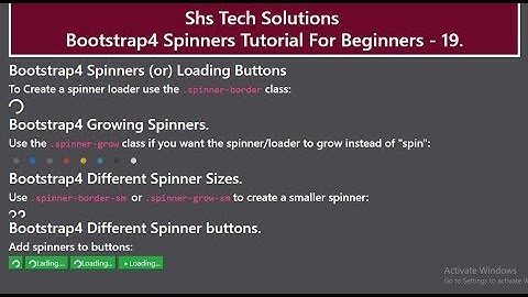 Bootstrap4 Tutorial For Beginners - 19 | Bootstrap4 Spinners (Or) Loaders Tutorial