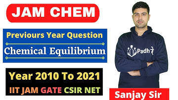 PYQ Of Chemical Equilibrium | PYQ IIT JAM GATE  CSIR NET IIT JAM 2022 GATE 2022 JAM Chemistry