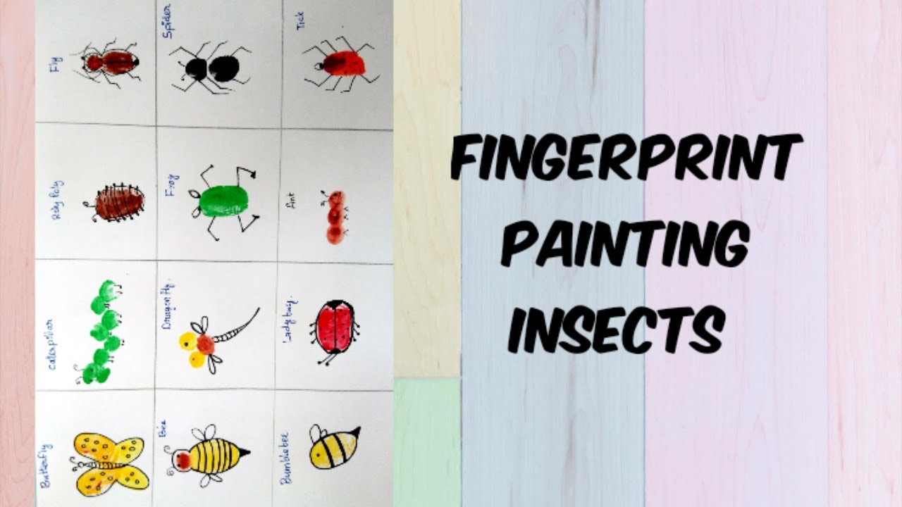 Insects Fingerprint Kids art Drawing learn Art Daily YouTube