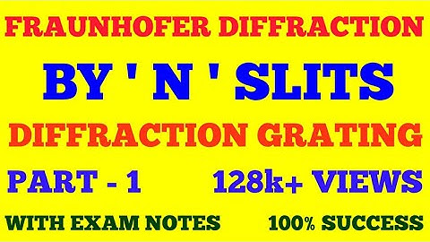 FRAUNHOFER DIFFRACTION BY N SLITS || DIFFRACTION GRATING || PART - 1 || WITH EXAM NOTES ||