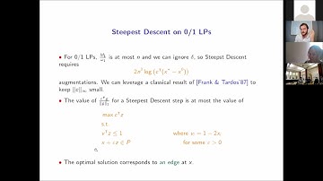 Sean Kafer: Performance of steepest descent in 0/1 LPs