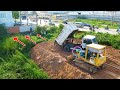 Epic3, Well Done! Good Job Bulldozer &amp; 5Ton Dump Trucks Get Successful Connect Road To Stones Wall