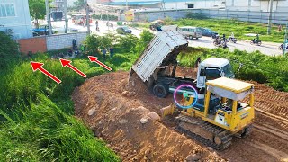 Epic3, Well Done! Good Job Bulldozer &amp; 5Ton Dump Trucks Get Successful Connect Road To Stones Wall