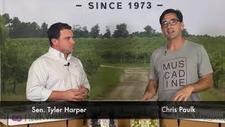 Senator Tyler Harper visits Paulk Vineyards