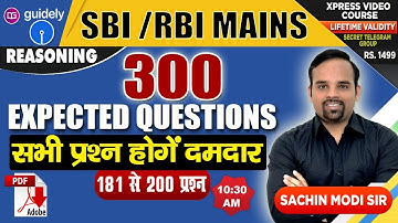 SBI Clerk Mains | Matrix based Puzzle and Machine Input Output | Reasoning by Sachin Modi #Guidely