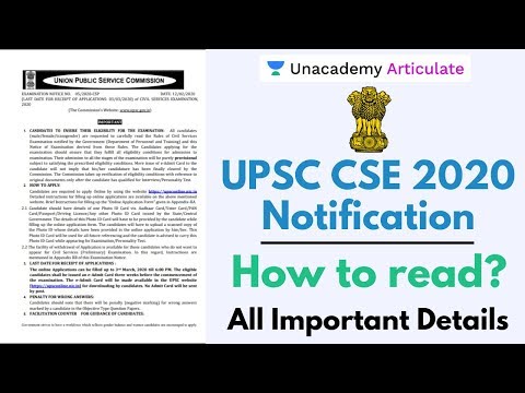 UPSC CSE 2020 Notification | How to read? | All Important Details | By Venkatesh Chaturvedi