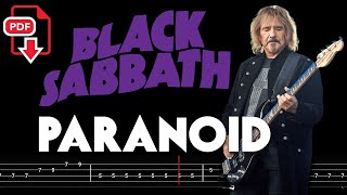 Black Sabbath –Paranoid (🔴Bass Tabs | Notation) @ChamisBass   #blacksabbathbass