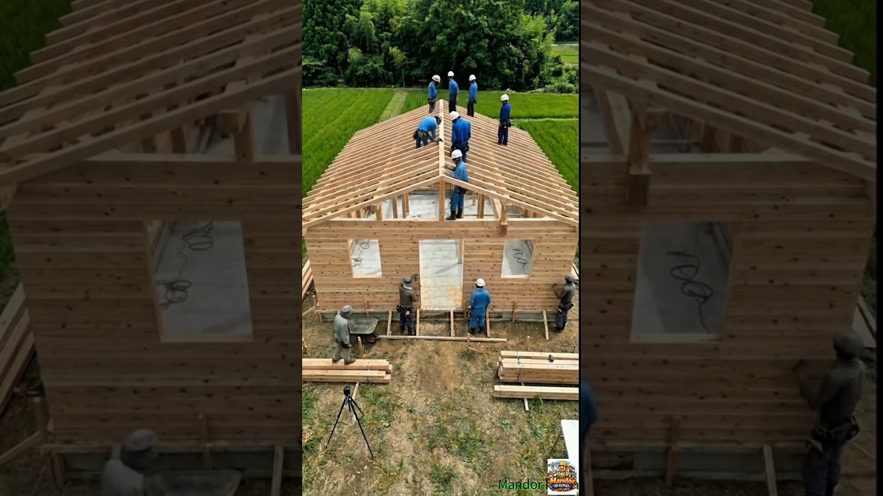 Building a Simple Wooden House Step by Step | Realistic Construction Process (AI Generated)