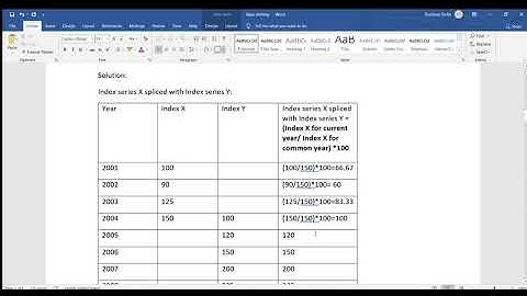 Base shifting , splicing, deflating, cost of living Index Number