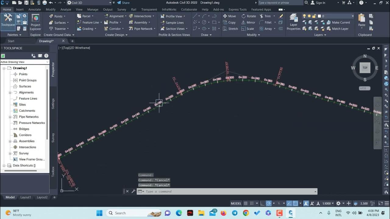 Create alignment from object and incremental station report in Autocad ...