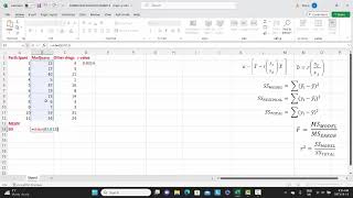 REGRESSION ANALYSIS MS Excel calculations Part 1