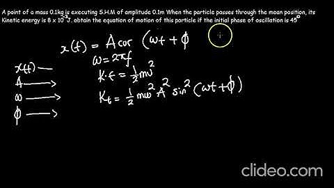 A POINT PARTICLE OF MASS 0.1kg is executing S.H.M of amplitude 0.1m when the particle passes through