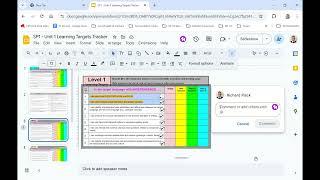 SP1/2 How to use COMMENT feature to annotate learning targets