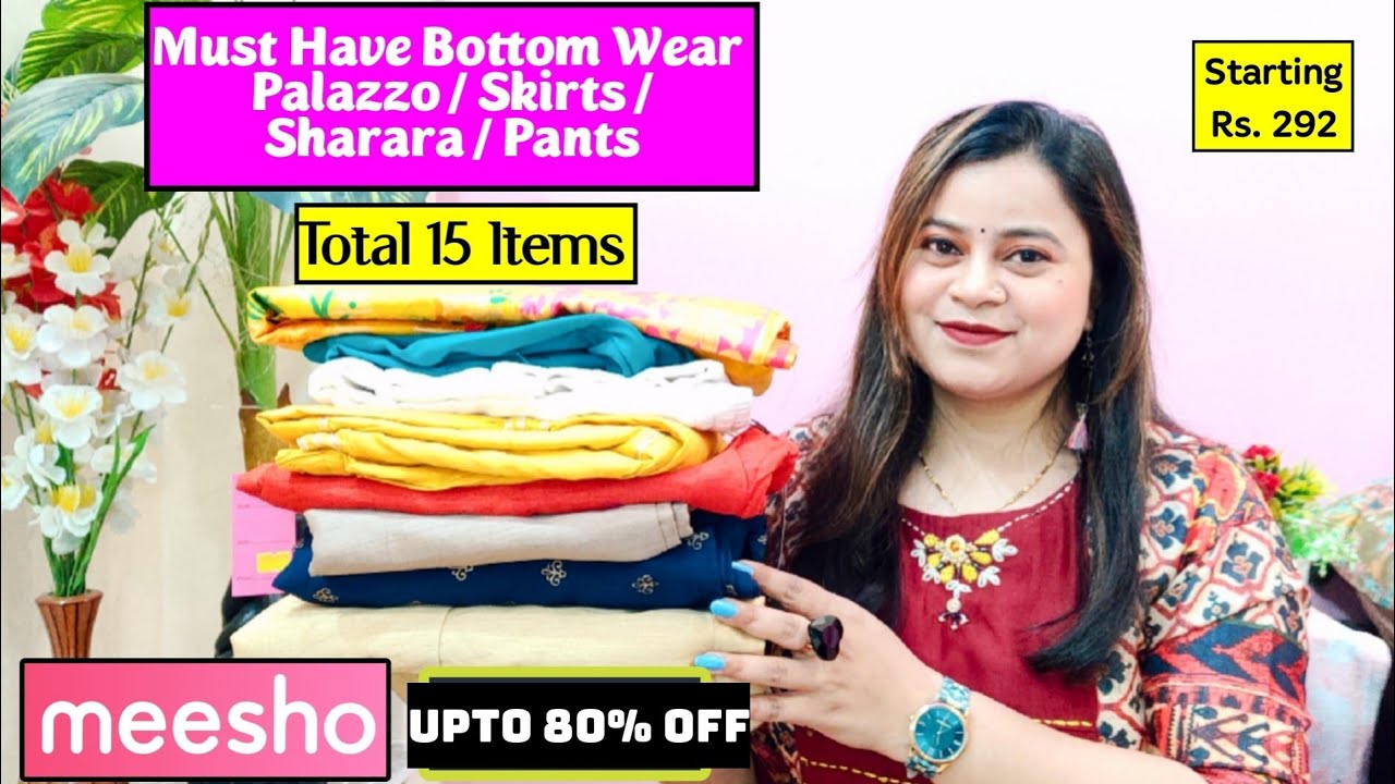 Buy SriSaras Premium Women's Cotton Flared Garara/Sharara Palazzo Combo  (Free SIze 28 to 40) (BLACK CREAM) Loose at Amazon.in