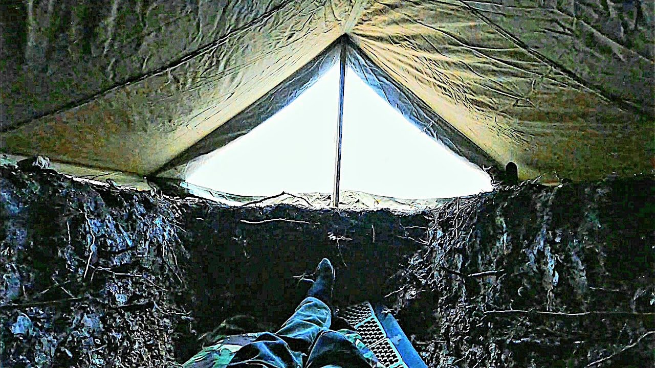 Camping In A TRENCH With A Canvas Roof GONE TERRIBLY WRONG - Camping UNDERGROUND 2.0