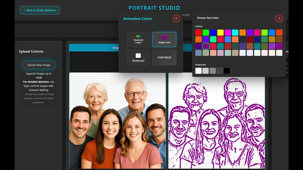 Family Reunion Portrait Animation | AI Photo to Sketch Art