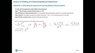 14 4 1 & 14 4 2 Adding Rational Expressions
