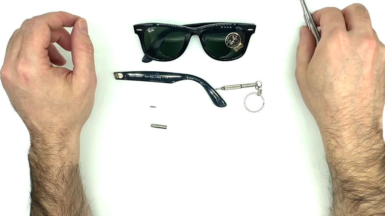 How to install Ray Ban 2140 Wayfarer arms / temples? - YouTube