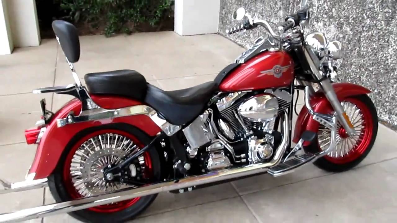  Harley  Fat Boy  Big Rims  Samson Long Fish Tail Exhaust los 