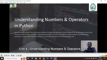 Understanding Numbers & Operators | Problem Solving using Python | SNS Institutions