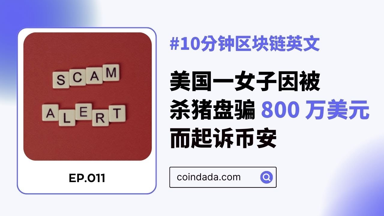 區塊鏈英文學習】美國一女子因被殺豬盤詐騙800萬美元而起訴幣安- 11 | CoinDada 幣答