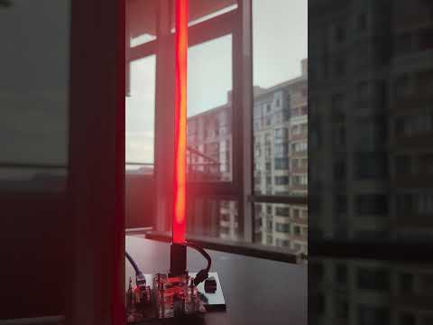 An LED lamp reacting live to the sounds