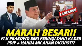 SANGAT MARAH! PAK PRABOWO BERI PERINGATAN! KADER PDIP TURUNKAN FOTO GIBRAN & HAKIM MK AKAN DICOPOT?!