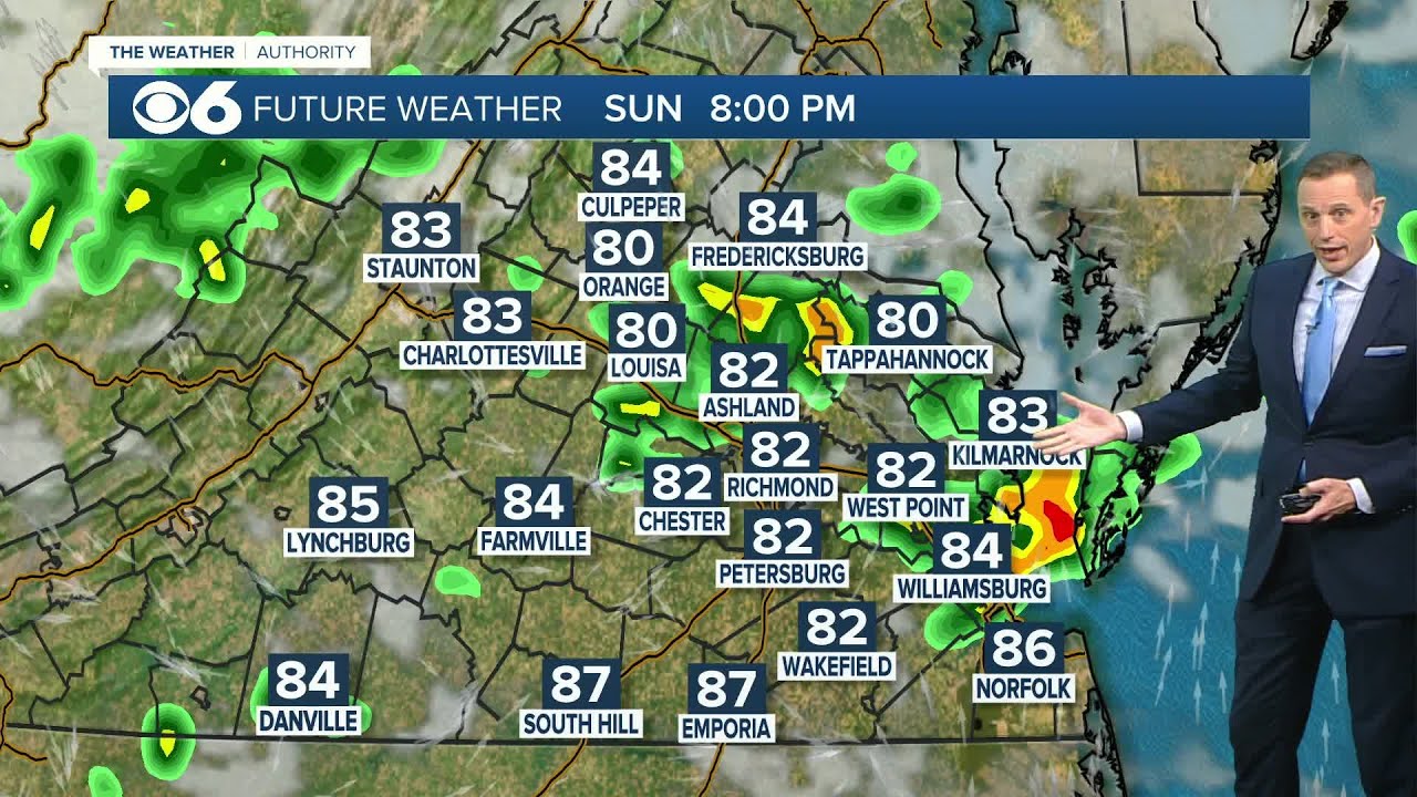 Tracking marginal risk (level 1 out of 5) for severe storms in Virginia ...