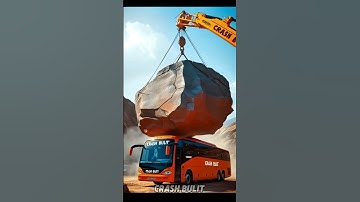 Unbelievable Rock Lift Over Bus – Extreme Machinery at Work!#luxrycars