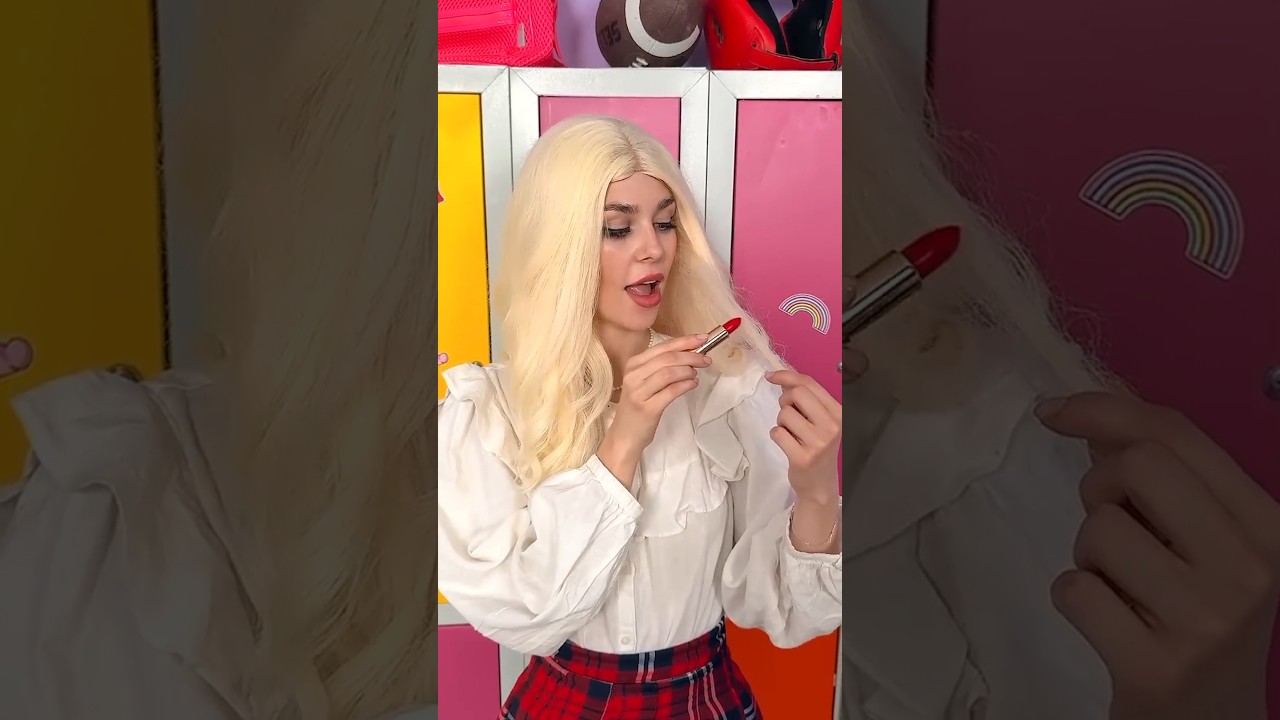 😂 tasting viral funny lipstick hair life hack 😅