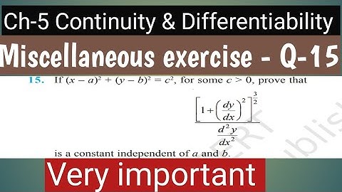 Miscellaneous exercise - Question-15 | Class 12 Maths | Chapter -5 Continuity and differentiability|