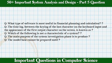 MCQ Questions System Analysis and Design - Part 5 with Answers