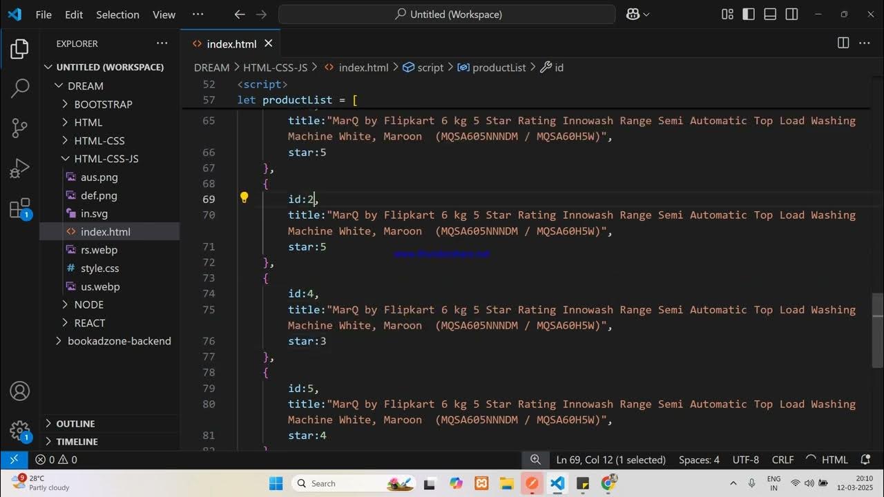 JavaScript problem with string and array functions - YouTube