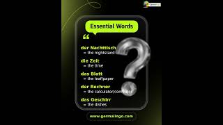 Learn German Words! 🇩🇪 der Nachttisch and more!