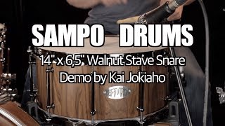 Sampo Drums 14x6,5 Walnut Stave Snare Demo By Kai Jokiaho